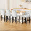 Artiss 4x Bar Stools Kitchen Dining Chairs Counter Fabric Stool Wooden Ada Grey