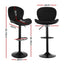 Artiss 4x Bar Stools Kitchen Swivel Gas Lift Counter Chair Shell Leather Black