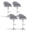 Artiss 4x Bar Stools Kitchen Swivel Gas Lift Counter Chair Shell Leather Grey