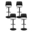Artiss 4x Bar Stools Kitchen Swivel Gas Lift Counter Dining Chair Curved Black