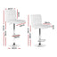Artiss 4x Bar Stools Leather Gas Lift White