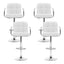 Artiss 4x Bar Stools Leather Gas Lift w/Armrest White