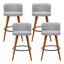 Artiss 4x Bar Stools Linen Padded Wooden Grey