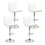 Artiss 4x Bar Stools Padded Leather Gas Lift White