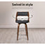 Artiss 4x Bar Stools Swivel Leather Chair 76cm