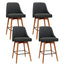 Artiss 4x Bar Stools Swivel Seat Wooden Charcoal