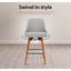 Artiss 4x Bar Stools Swivel Seat Wooden Grey