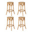 Artiss 4x Bar Stoosl Rattan Seat Wooden