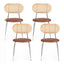Artiss 4x Dining Chairs PU Leather Rattan Kitchen Lounge Cafe Accent Chair Brown