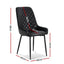 Artiss 4x Dining Chairs Retro PU Leather Kitchen Lounge Cafe Accent Chair Black