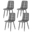 Artiss 4x Dining Chairs Retro PU Leather Kitchen Lounge Cafe Accent Chair Grey