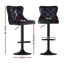 Artiss 4x Velvet Bar Stool Adjustable Height Nailhead Trim Kitchen Counter Stool