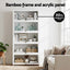 Artiss 5-Tier Display Cabinet Storage Bookshelf Clear Shelf White