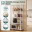 Artiss 5-Tier Foldable Kitchen Bakers Rack 71x160cm Microwave Stand White