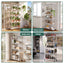 Artiss 5-Tier Foldable Kitchen Bakers Rack 71x160cm Microwave Stand White