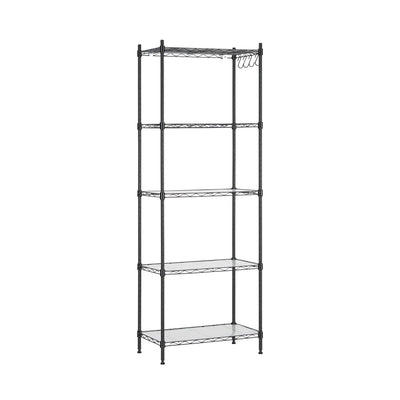 Artiss 5-Tier Kitchen Rack Shelf Shelving Unit 55x30x150CM Adjustable Metal Storage Shelves Black