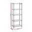 Artiss 5-Tier Kitchen Rack Shelf Shelving Unit 55x30x150CM Adjustable Metal Storage Shelves Black