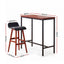 Artiss 5Pcs Bar Table and Stools Set Dining Desk Kitchen Chairs Cafe Pub Wood