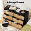Artiss 6 Chest of Drawers Dresser Table Black&Pine