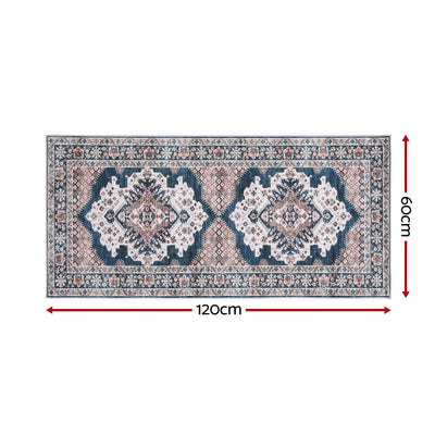 Artiss 60 x 120 cm Washable Runner Area Rug No Hard Glue Quilt-Like Soft for Home Decor, 0.5cm Ultra-Thin Pet Friendly Bohemian Medallion Bedroom Carpet