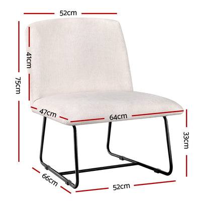 Artiss Accent Chair Armchair Cross Leg Beige