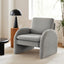 Artiss Armchair Accent Chair Lounge Tub Sofa Couch Curved Arm Seat Boucle Grey