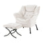 Artiss Armchair Accent Chair Ottoman Lounge Footrest Velvet White