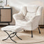 Artiss Armchair Accent Chair Ottoman Lounge Footrest Velvet White