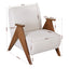 Artiss Armchair Accent Chair Sturdy Upholstered Solid Wood Chenille Fabric White
