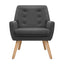 Artiss Armchair Linen Fabric Anne Charcoal