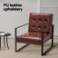 Artiss Armchair Lounge Chair Accent Chairs PU Leather Sofa Brown Metal Frame
