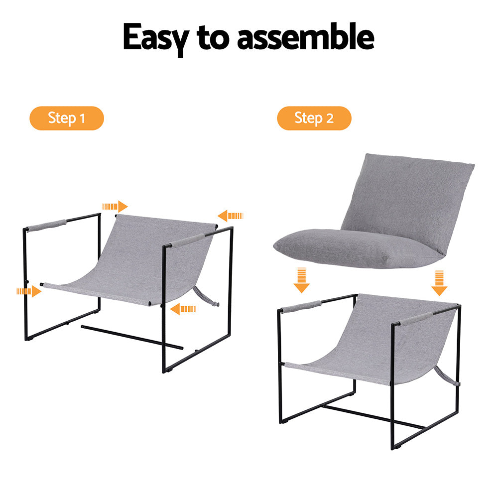 Artiss Armchair Lounge Chair Sling Grey