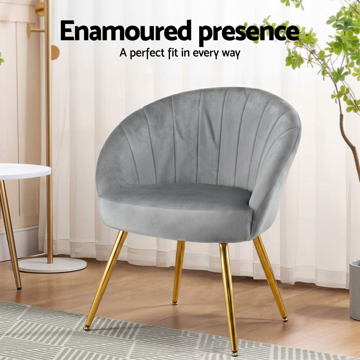 Artiss Armchair Velvet Grey Eloise