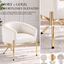 Artiss Armchair Velvet Lounge Accent Chair Nursing Sofa White, Single Sofa Armchair for Living Room, Bedroom, Office and Vanity.