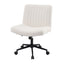 Artiss Armless Cross Legged Office Chair Wide Seat Vanity Chair Teddy Fleece Beige