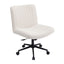 Artiss Armless Cross Legged Office Chair Wide Seat Vanity Chair Teddy Fleece Beige