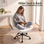 Artiss Armless Cross Legged Office Chair Wide Seat Vanity Chair Teddy Fleece Beige