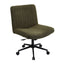 Artiss Armless Cross Legged Office Chair Wide Seat Vanity Chair Teddy Fleece Green