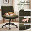 Artiss Armless Cross Legged Office Chair Wide Seat Vanity Chair Teddy Fleece Green