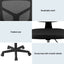 Artiss Armless Office Chair with Wheels, Ergonomic 360° Swivel Home Office Desk Chair, Height Adjustable Computer Task Chair with Fabric Back and Seat for Small Space, Black