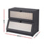 Artiss Bamboo Bread Box 2-Tier Kitchen Countertop Storage 40cm Black