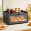 Artiss Bamboo Bread Box Kitchen Countertop Storage Clear Window Shelf 40cm Black
