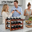 Artiss Bamboo Wine Rack 3-Tier Display Storage Organizer 12 Bottle Walnut