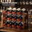 Artiss Bamboo Wine Rack 3-Tier Display Storage Organizer 12 Bottle Walnut