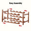 Artiss Bamboo Wine Rack 3-Tier Display Storage Organizer 12 Bottle Walnut