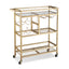 Artiss Bar Cart Drinks Trolley Serving Wine Rack Glass Holder 3 Hooks 72cm Gold
