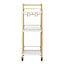 Artiss Bar Cart Trolley Kitchen Island Serving Wine Glass Holder Marble 41cm
