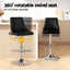 Artiss Bar Stool Bentwood Swivel Adjustable Kitchen Counter Stool Leather Black