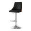 Artiss Bar Stool Bentwood Swivel Adjustable Kitchen Counter Stool Leather Black