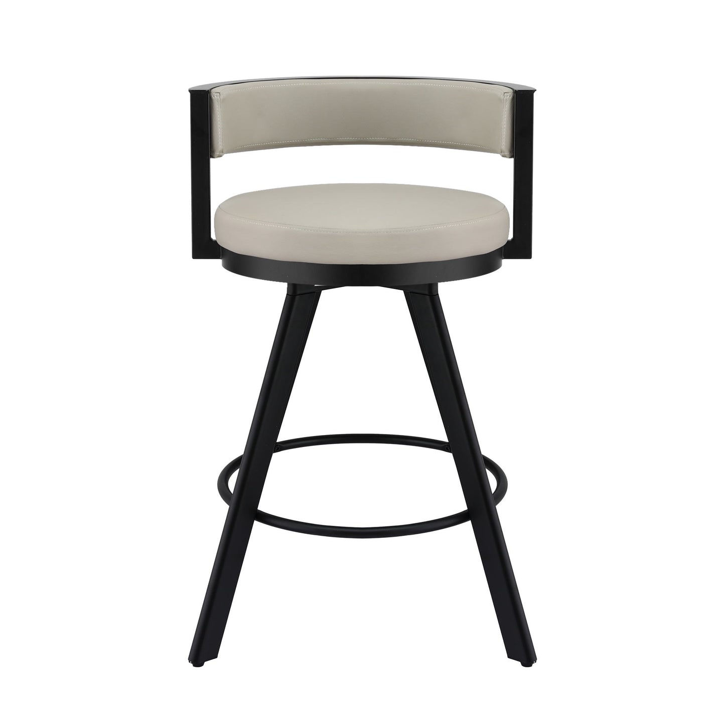Artiss Bar Stool Swivel Kitchen Chair Metal PU Leather Counter Beige